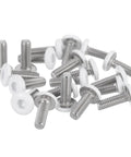 20 Piece Pack M4-0.7 X 12Mm Button Head Hex Socket Screws Hella Durable 304 Stainless Steel With Full Thread Self Tapping Design For Furniture And Auto Diy Hardware Fixes, showing multiple screws with white washers.