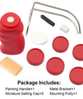 Pro Grade Red Painting Handle Built Tough With A Soft Matte Grip And Rock Solid Anti Shake Bracket For Zero Fuss Installation And Daily Grind Durability, with bracket and red caps.