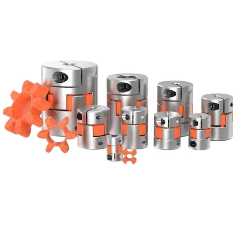 Polyurethane Jaw Coupling Spider Insert Rock Solid Flexible Hub Connector in various sizes, featuring a heavy-duty shock-absorbing element.