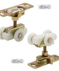 Sliding Pocket Door Rollers Assembly, 2 Pack Top Hanger Replacement Kit For Johnson Bypass Closet Doors, Three Quarter Inch Roller Wheels Fit Doors From One And Three Eighths Inches Thick, Smooth Quiet Operation, Durable Hardware