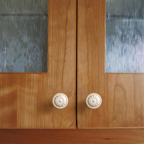 Heavy Duty Zinc Alloy Cabinet Knobs And Pulls Feel Dang Solid Antique Cream Copper Finish on wooden cabinet doors.