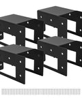 Firewood Log Storage Rack Bracket 4 Pack For Indoor And Outdoor Use Heavy Duty Powder Coated Steel Holder With Wood Screws