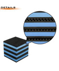 Hardcore Heavy Duty Rubber Anti Vibration Pads 4 Pack 6 By 6 By 7/8 Inch Eva Shock Dampening Plates with blue and black design.