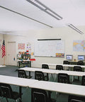 Classroom with fluorescent fixtures using EI500 M12 Contractor Select 500 Lumen Emergency Ballast, UL Listed, 90 minute run time