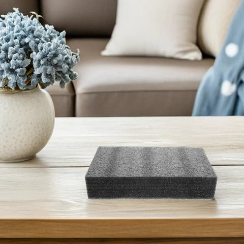 Kickass Black Polyurethane Foam Pads For Toolboxes And Workshop Cases, flat black insert on wooden table with decorative vase.