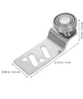 Four Piece Stainless Steel Sliding Door Pulleys With 23mm Axle Heavy Duty Bearing Wheels Tough As Nails For Guide Rail Hardware Smooth Sailing Glide Daily, showing a metal pulley wheel and bracket.