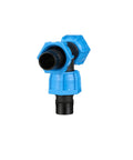 Front view of Watts ANKA 1 in x 1 in x 1 in high-pressure poly-pipe tee with blue tapered-nut seals