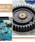 Grab 100 Pack of Solid Copper Heat Set Inserts With Knurled Threads For Heavy Duty Screws Embedment That Stick Like A Champ In Any Project Without Fail shown embedded in gear.