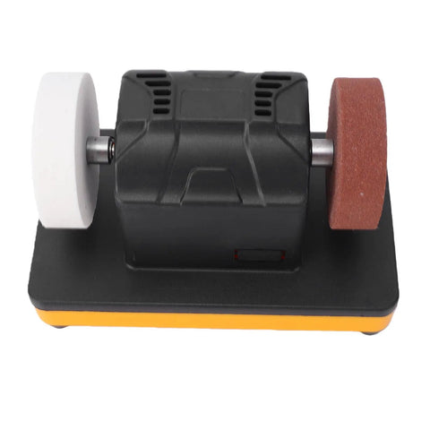 Aolidsive Mini Bench Grinder 3 Inch Cordless Wheel Sander With Variable Speed 2000 To 6000 RPM and dual grinding wheels for tools.