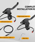 Complete set of Dual Action Ebike Brake Levers with 2 Pin Connector and 2 Wires for Electric Bicycles and E Bike Scooters, 1 Pair