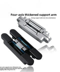 Heavy Duty Concealed Adjustable Invisible Door Hinge With Solid Cross Shaped Wooden Handle Built Tough For A No Sweat Hidden Room Makeover And Smooth Daily Swing In Deep Black Coating shown in black and silver finish.