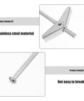 Close-up of 32 Piece Stainless Steel Toggle Bolts And Drywall Anchors Kit With Wing Nuts showcasing material and durability.