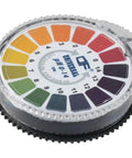 Two Rolls pH Test Paper Strips 5m Each, Universal 0 to 14 pH Range with Easy Color Chart in a clear round case