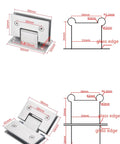 Hella Sturdy 90 Degree Wall To Glass Cabinet Hinges Replacement For Showers Closets Built Tough 304 Stainless Steel Rose Gold Bracket Kit 2 Pack specifications and diagrams.