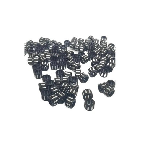 Pro Grade 10 Pack Needle Roller Bearings With Rugged Nylon Cage And Factory Grease For Silky Smooth Roll And Heavy Load Capacity Across Assorted Inner Dimensions For Daily Garage Use - close-up of black nylon cage roller bearings.