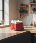 Compact Electric Glass Edge Smoothing Grinder With Drop Dead Accurate Water Drain Plate And Straight Up Settings For Crafters on a workspace.