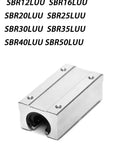 Heavy Duty SBR50UU Linear Motion Ball Bearing Slides With Smooth Gliding Action For Hassle Free CNC Machine Setup and Rock Solid Open Type Slider Block Assembly, silver metal slider block side view.