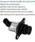 Top Shelf Idle Air Control Valve Compatible With Mercury Sixty Five To One Fifty Hp Four Stroke Outboard Motor Smooth Idling Dope Replacement Swaps Into Your Rig Clean, featuring a silver and black design.