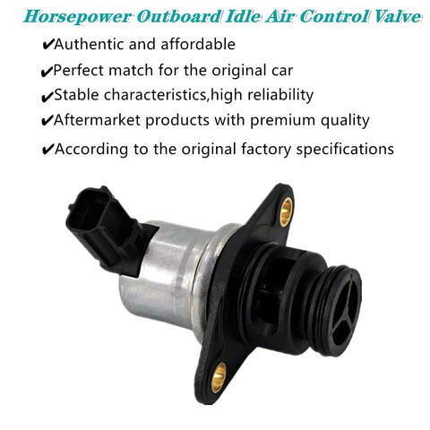 Top Shelf Idle Air Control Valve Compatible With Mercury Sixty Five To One Fifty Hp Four Stroke Outboard Motor Smooth Idling Dope Replacement Swaps Into Your Rig Clean, featuring a silver and black design.