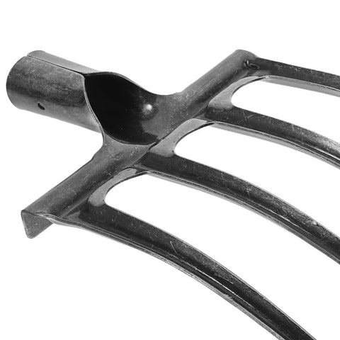 All Purpose Garden Fork Four Tine Workhorse For Soil Breaking And Manure Handling Heavy Duty Durable Head, side view