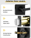 Secure Your Curb Appeal For Keeps With This Tough As Nails Black Exterior Door Handle Pairing A Smooth Single Cylinder Deadbolt For Maximum Security Quick Install And Peace Of Mind showing brushed surface, stainless latch, and strong construction.
