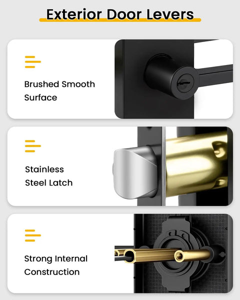 Secure Your Curb Appeal For Keeps With This Tough As Nails Black Exterior Door Handle Pairing A Smooth Single Cylinder Deadbolt For Maximum Security Quick Install And Peace Of Mind showing brushed surface, stainless latch, and strong construction.