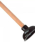No Fuss Four Inch Rubber Cup Drain Plunger With A Sturdy Nine Inch Wooden Handle Black Force Cup Tool for bathroom sink clogs.
