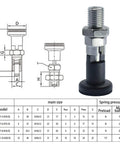 Tough As Nails 2 Pack Stainless Steel Spring Knob Plunger Self Locking Indexing Pull Pin Heavy Duty Industrial Positioning Fastener For Woodshop Fixtures Rustproof Hold with dimensions and specifications.
