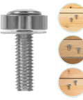 Close-up of Heavy Hitter Crown Head Rack Mount Screw M6x20 for server cabinets, showcasing the nickel-plated finish and sturdy threads.