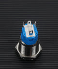 Stainless Steel Auto Reset Push Button Switch With White LED Ring Self Locking IP66 Waterproof Anti Rust Heavy Duty Industrial Control Starter Relay And Automotive Power Equipment, 16mm
