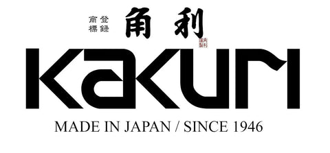 Logo of Kakuri brand, Made in Japan, established 1946, text in Japanese and English, related to Honing Guide Sharpening Jig For Chisels And Planes