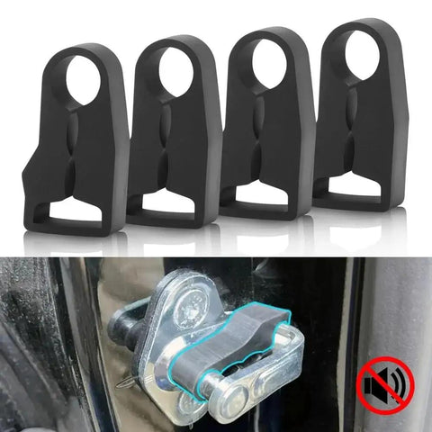 Car Door Lock Damper Rubber Cushion Sound Deadener Buffer Kit includes four black rubber bumpers for GMC Yukon and Chevy Tahoe 2007-2014.