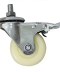 Heavy Duty Steel Swivel Caster for Car Wheel Dollies Set Of 4, 3 Inch Wheel with Locking Brakes, durable design.