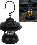 Retro LED Camping Lantern Portable Hanging Light With Dual Power Supply IPX4 Waterproof Adjustable Brightness 35 To 100 Lumens