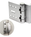 Beefed Up Ultra Heavy Duty Door Lock With Keypad And Keyless Entry, 10 Times Stronger Than A Deadbolt, Silver Finish, hinge close-up