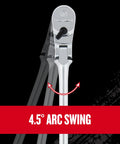 V Series One Quarter Inch Drive Ratchet With 80 Tooth, Flexible XL Head showcasing 4.5-degree arc swing
