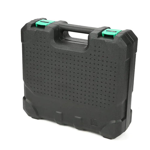Professional Grade Heavy Duty Badass Cordless Drill 21V Electric Power Tool 45Nm storage case, black, compact for tool organization.