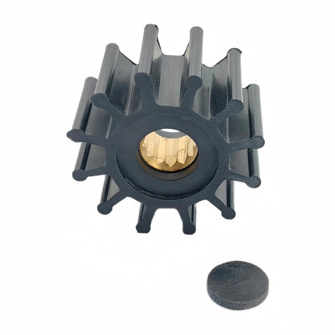 Beefy Sea Water Pump Impeller Kit For Volvo Penta And OMC Marine Engines with 12 blade spline drive, neoprene impeller, brass hub