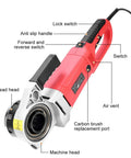 Boss Level Electric Pipe Threader Set Featuring A Raw 2300W Copper Motor And Snazzy Portable Tapping Machine with detailed controls.