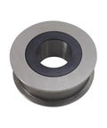 Pro Grade Heavy Duty Forklift Mast Bearing Chain Roller 0009933660, 30x73x27 mm, steel with black rubber insert, for precise fit.