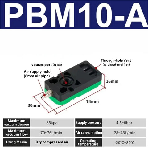 Compact Multi Stage Vacuum Generator That Is A Real Workhorse For Energy Saving With High Flow And Strong Suction Ideal For PBX And PBM Series