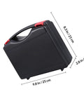Totally Kickass PP Toolbox With Handle, Portable Organizer Crate For Hand Tools And Measuring Devices, black plastic toolbox dimensions 9.8 x 8.3 x 2.8 inches.
