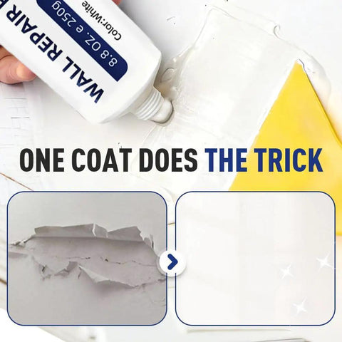 Drywall Patch Repair Kit With Scraper White Spackle Paste For Holes Cracks Nail Holes Dents And Small Wall Damage No Mess DIY Friendly Easy Patch Job For Seamless Patchwork in use on wall.
