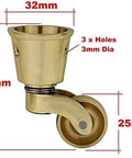 Built Tough Heavy Duty Antique Casters Featuring Sweet Smooth Gliding Solid Brass Wheels And Rock Solid Double Bearings for furniture.