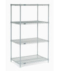Badass Four Tier Wire Shelving Rack With No Sweat Adjustments And Rust Proof Silver Epoxy Coating, 24x30x63 inches.
