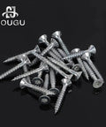 Heavy Duty Wood Screws With Torx Star Drive Heads And Countersunk Points for quick deck builds, galvanized, #4 x 1-1/4 inch.