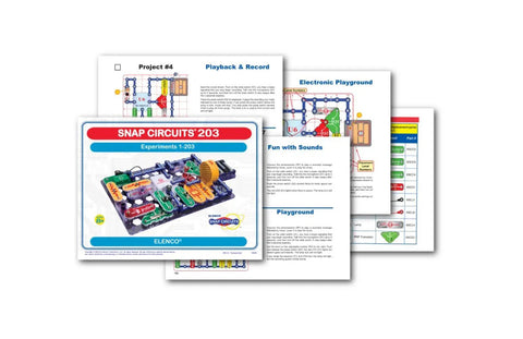 Electronics Exploration Kit With Over 200 STEM Projects, Full Color Project Manual visible showing snap circuits examples.