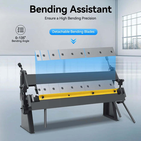 24 Inch Sheet Metal Bender Pan and Box Hand Brake Heavy Duty Industrial Precision Tool With Removable Fingers for precise bends