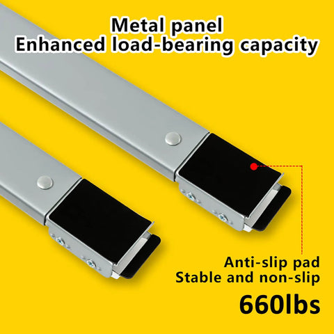 Heavy Duty Appliance Dolly Set With Adjustable Rolling Base For Washers Dryers And Fridges 660 Pound Capacity Grey Four Pack metal panel with anti-slip pads