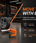 Heavy Duty Adjustable Tire Wheel Dolly With No Sweat Lever Lift Design And 440 Lbs Capacity For Effortless Hub Assembly Moving In Your Workshop And Sturdy Frame with tire.